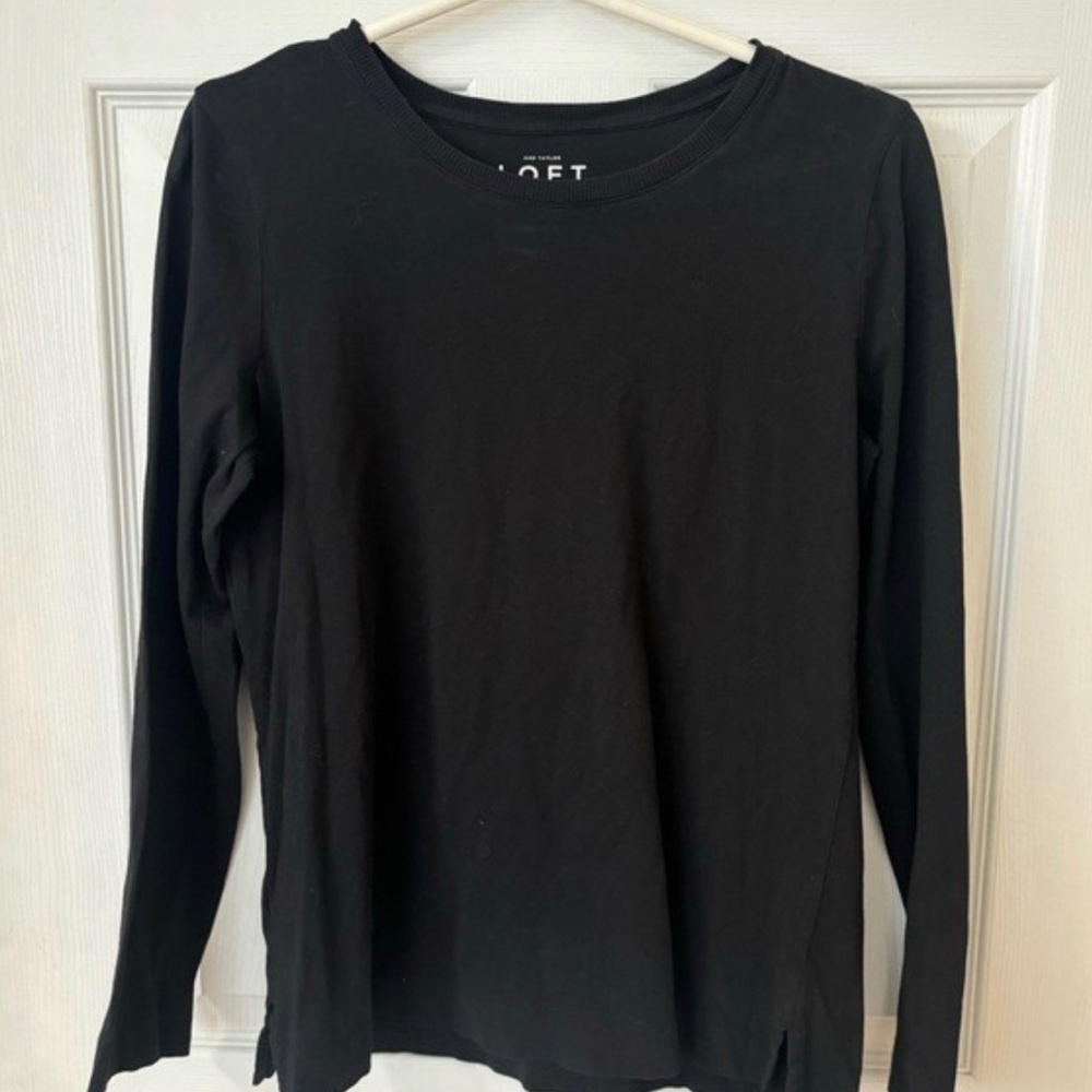 LOFT Black Long Sleeve Top